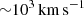 $ {\sim}10^3 \,\rm{km}\,\rm{s}^{-1} $