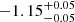 $ -1.15^{+0.05}_{-0.05} $