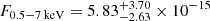 $ F_{0.5{-}7\,\mathrm{keV}} = 5.83^{+3.70}_{-2.63} \times 10^{-15} $