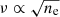$ \nu \propto \sqrt{{n_{\mathrm{e}}}} $