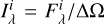 $I_\lambda ^i = F_\lambda ^i/\Delta G$