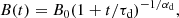 $$ \begin{aligned} B(t) = B_0(1+t/\tau _{\rm d})^{-1/\alpha _{\rm d}}, \end{aligned} $$