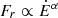 $ F_r \propto \dot{E}^{\alpha} $