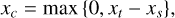 $\[x_c=\max \left\{0, x_t-x_s\right\},\]$