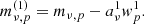 $$ \begin{aligned} m_{\nu ,p}^{(1)} = m_{\nu ,p} - a_\nu ^1 w_p^1. \end{aligned} $$