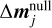 $\[\Delta \boldsymbol{m}_{j}^{\text {null }}\]$