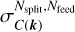 $\[\sigma_{C(\boldsymbol{k})}^{N_{\text {spit}}, N_{\text {feed }}}\]$