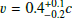 $ v=0.4^{+0.1}_{-0.2}c $