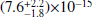 $ (7.6^{+2.2}_{-1.8}) $