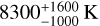 $8300_{ - 1000}^{ + 1600}{\rm{K}}$