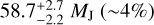 $58.7_{ - 2.2}^{ + 2.7}{M_{\rm{J}}}$