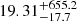 $ 19.31^{+655.2}_{-17.7} $
