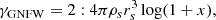 $$ \begin{aligned} \gamma _{\rm GNFW}&= 2: 4 \pi \rho _s r_s^3 \log (1 + x), \end{aligned} $$