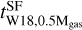 $t_{{\rm{W18}},{\rm{0}}.{\rm{5}}{{\rm{M}}_{{\rm{gas}}}}}^{{\rm{SF}}}$