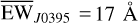${\overline {{\rm{EW}}} _{J0395}} = 17{\rm{{\AA}}}$