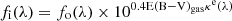 $$ \begin{aligned} f_{\rm i}(\lambda ) = f_{\rm o}(\lambda ) \times 10^\mathrm{0.4E(B-V)_{\rm gas}\kappa ^\mathrm{e}(\lambda )} \end{aligned} $$