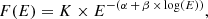 $$ \begin{aligned} F(E) = K \times E^{-(\alpha \, +\, \beta \, \times \, \log (E) ) } ,\end{aligned} $$