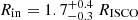 $ R_{\mathrm{in}}= 1.7_{-0.3}^{+0.4}\ R_{\mathrm{ISCO}} $