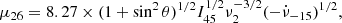 $$ \begin{aligned} \mu _{26}=8.27\times (1+\sin ^2\theta )^{1/2}I_{45}^{1/2}\nu _2^{-3/2}(-\dot{\nu }_{-15})^{1/2}, \end{aligned} $$