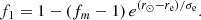 $$ \begin{aligned} f_1 = 1 - (f_m -1)\,e^{(r_\odot - r_{\rm e})/\sigma _{\mathrm{e} }}. \end{aligned} $$