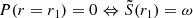 $$ \begin{aligned} P(r=r_1) = 0 \Leftrightarrow \tilde{S}(r_1) = \omega \end{aligned} $$