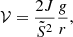$$ \begin{aligned} \mathcal{V} = \frac{2J}{\tilde{S}^2}\frac{g}{r}, \end{aligned} $$