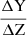 $ \frac{\Delta \mathrm{Y}}{\Delta \mathrm{Z}} $