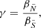 $$ \begin{aligned} \gamma = \frac{\beta _{\tilde{N}}}{\beta _{\tilde{S}}}{,} \end{aligned} $$