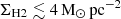 $ \Sigma_{\mathrm{H2}} \lesssim 4 \, \rm{M}_\odot \,\rm{pc}^{-2} $