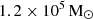 $ \rm{1.2\times10^{5}\, M_{\odot}} $