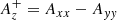 $$ \begin{aligned} A_z^+ = A_{xx} - A_{yy} \end{aligned} $$