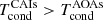 $ T_{\mathrm{cond}}^{\mathrm{CAIs}} > T_{\mathrm{cond}}^{\mathrm{AOAs}} $