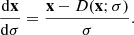 $$ \begin{aligned} \frac{\mathrm{d} \mathbf{x}}{\mathrm{d} \sigma }=\frac{\mathbf{x} - D(\mathbf{x}; \sigma ) }{\sigma }. \end{aligned} $$