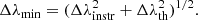 $$ \begin{aligned} \Delta \lambda _{\rm min} = (\Delta \lambda ^2_{\rm instr}+\Delta \lambda ^2_{\rm th})^{1/2}. \end{aligned} $$