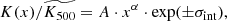 $$ \begin{aligned} K(x)/\widetilde{K_{500}}=A\cdot x^\alpha \cdot \mathrm{exp}(\pm \sigma _{\mathrm{int} }), \end{aligned} $$