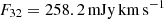 $ F_{32} = 258.2\, \mathrm{mJy\,km\,s}^{-1} $