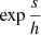 $ \exp{\frac{s}{h}} $