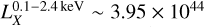 $L_X^{0.1 - 2.4{\rm{keV}}}\~3.95 \times {10^{44}}$