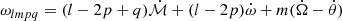 $$ \begin{aligned} \omega _{lmpq} = (l-2p+q)\dot{\mathcal{M} } +(l-2p)\dot{\omega } +m(\dot{\Omega } -\dot{\theta }) \end{aligned} $$