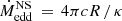 $ \dot{M}_{\mathrm{edd}}^{\mathrm{NS}}\,=\, 4\pi c R\, /\,\kappa $