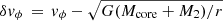$ \delta v_\phi \,=\, v_\phi - \sqrt{G(M_{\mathrm{core}}+M_2)/r} $