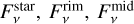 $\[F_\nu^{\mathrm{star}}, F_\nu^{\mathrm{rim}}, F_\nu^{\mathrm{mid}}\]$