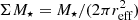 $ \Sigma M_{\star} = M_{\star} / (2 \pi r_{\mathrm{eff}}^{2}) $