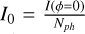 ${I_0} = {{I(\phi = 0)} \over {{N_{ph}}}}$