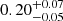 $ 0.20^{+0.07}_{-0.05} $