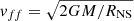 $ v_{ff}=\sqrt{2GM/R_{\mathrm{NS}}} $
