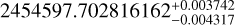 $2454597.702816162_{ - 0.004317}^{ + 0.003742}$