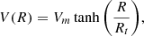 $$ \begin{aligned} V(R) = V_{m}\tanh {\left(\frac{R}{R_{t}}\right)}, \end{aligned} $$