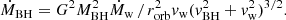 $$ \begin{aligned} \dot{M}_{\rm BH}=G^2 M_{\rm BH}^2 \dot{M}_{\rm w}\,/\,r^2_{\rm orb}v_{\rm w}(v^2_{\rm BH}+v_{\rm w}^2)^{3/2}. \end{aligned} $$