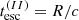 $ t_{\mathrm{esc}}^{(II)}=R/c $